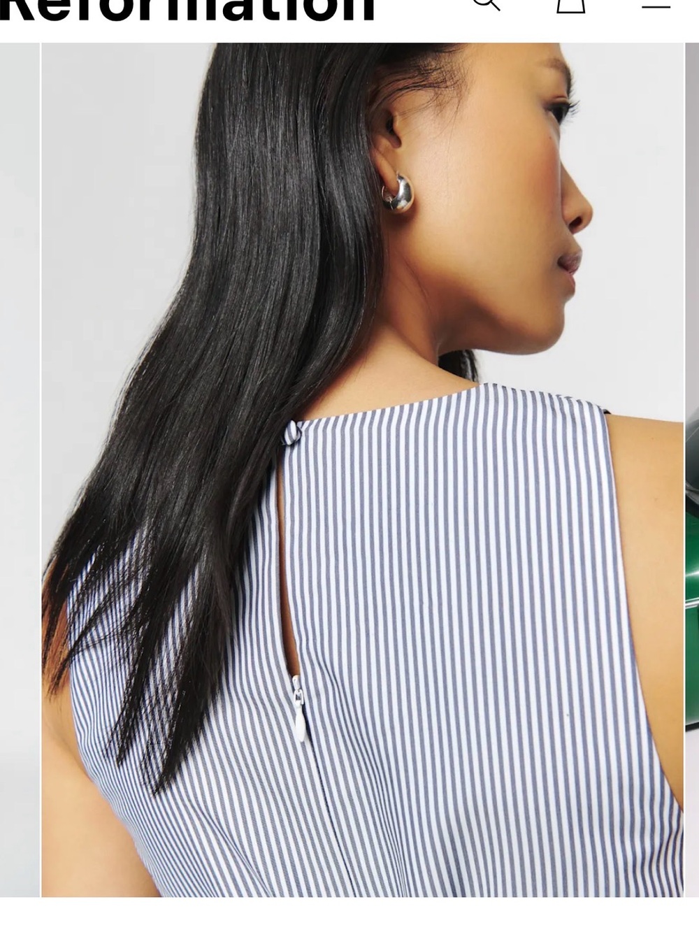 Reformation Alvin Dress NWT Pale Blue Sleeveless Midi Dress with Front Tie - Picture 5 of 9